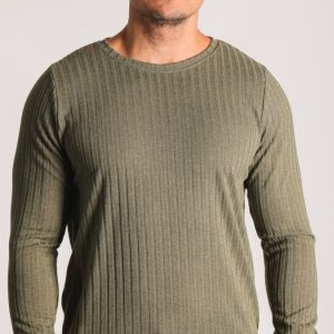 Suéter Tricô Canelado - Verde Militar