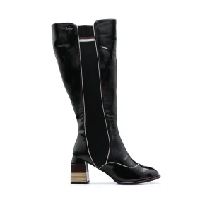 Bota Cano Alto Mulher Verniz Preto